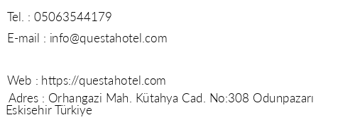 Questa Thermal & Spa Hotel telefon numaralar, faks, e-mail, posta adresi ve iletiim bilgileri